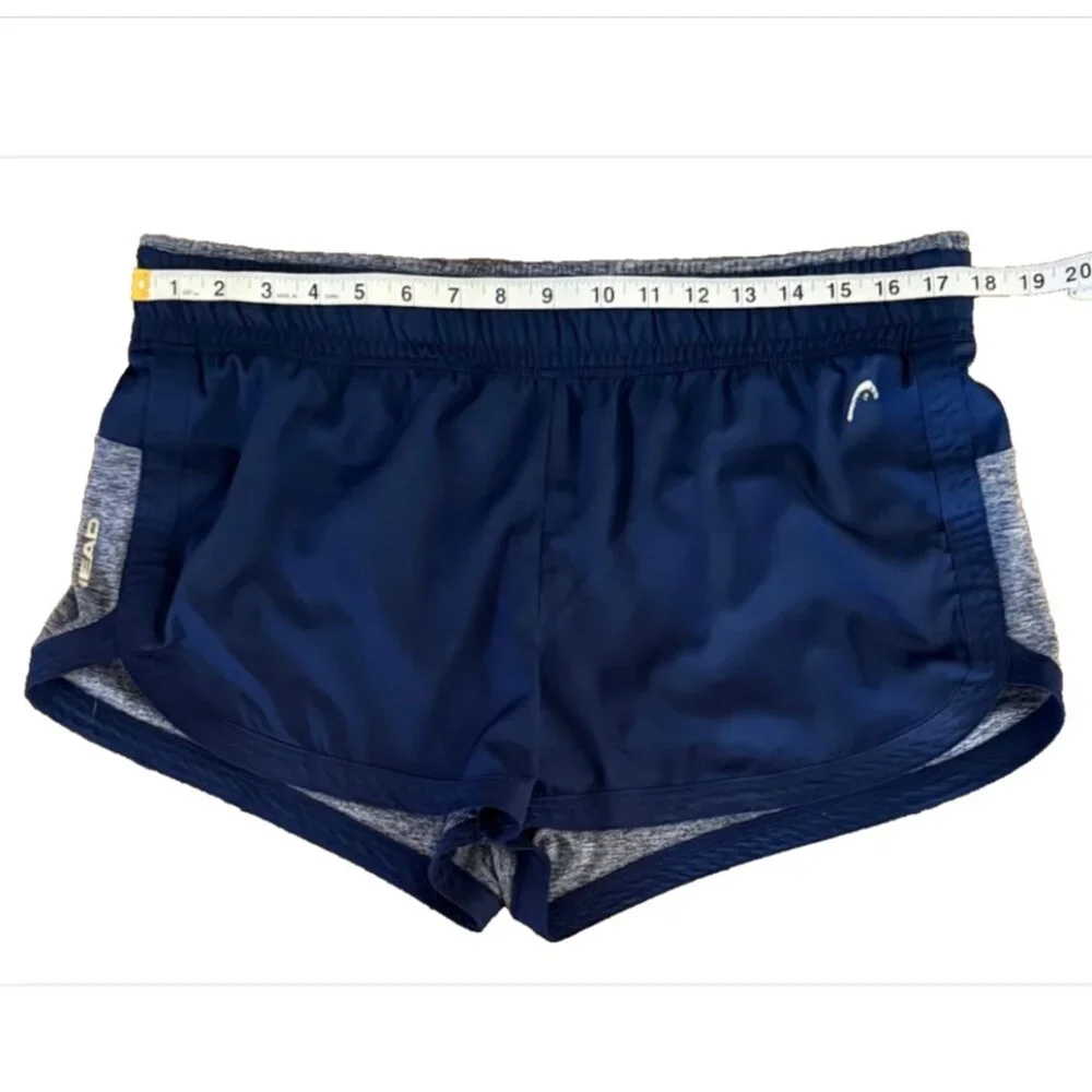 HEAD Women's Half Mile Athletic Shorts Blue Gray Running Gym Lined Athleisure